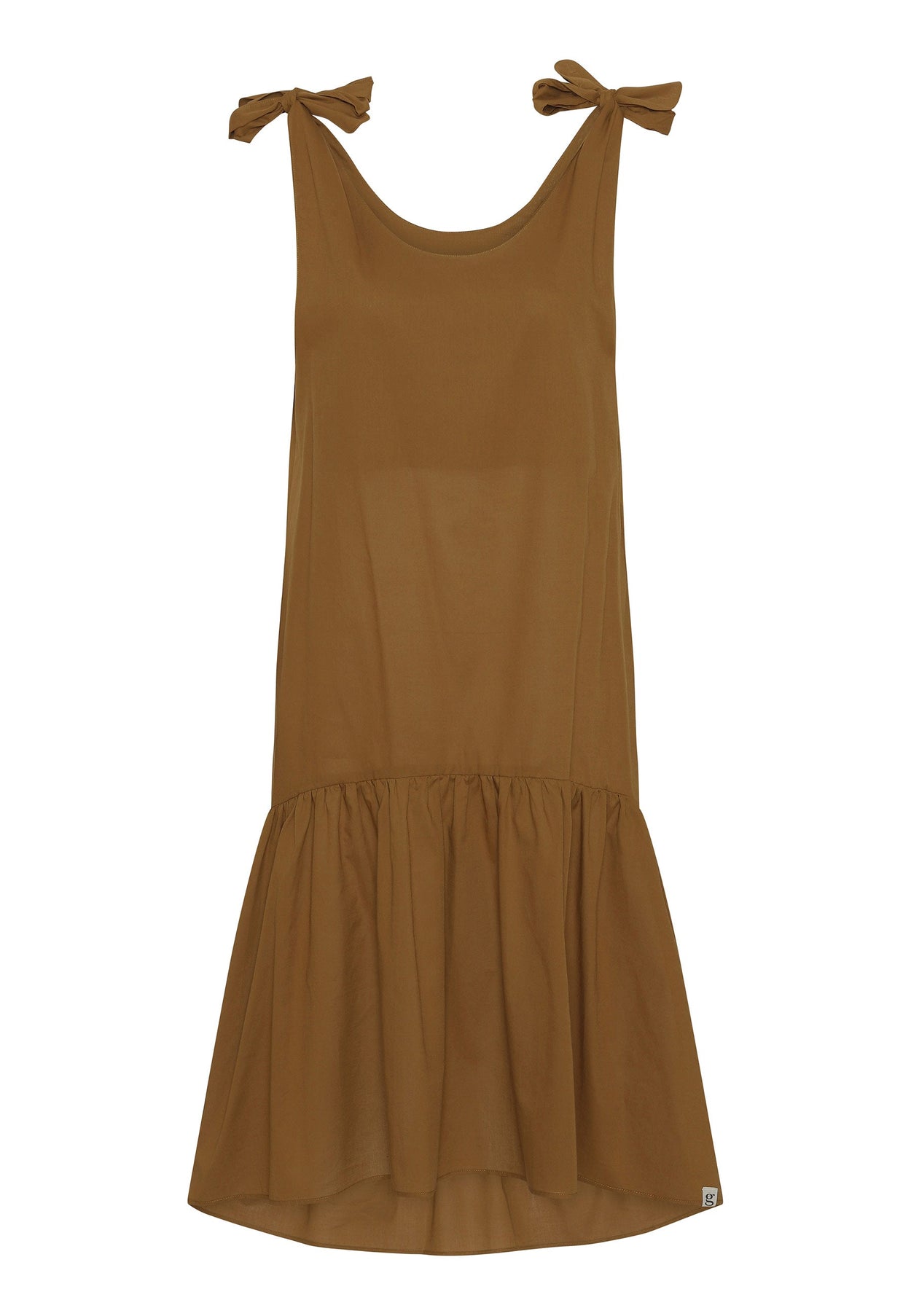 GROBUND Dagmar Kleid - das Bohème mit Schleifen in Zimt