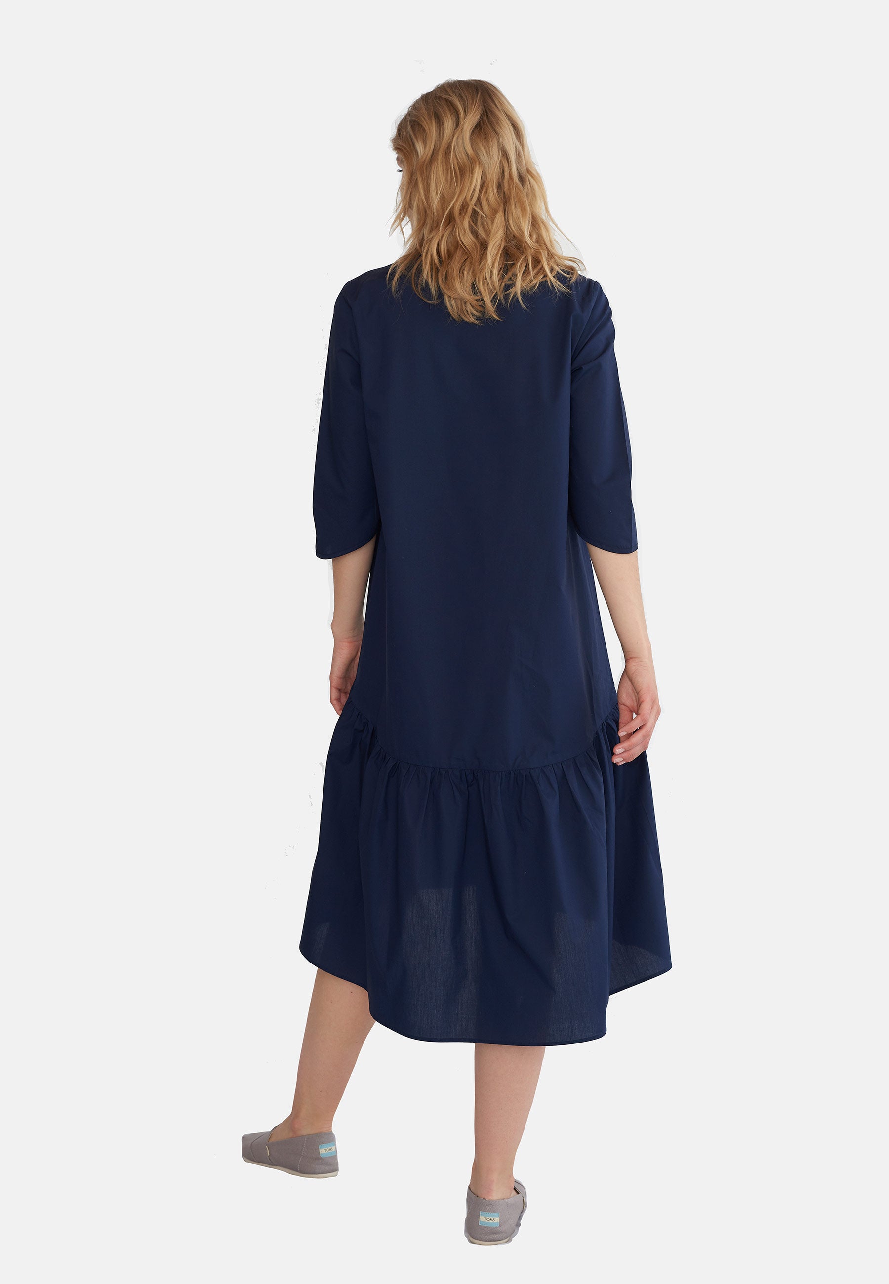 GROBUND Manilla Kleid - das Bohème in Mitternachtsblau