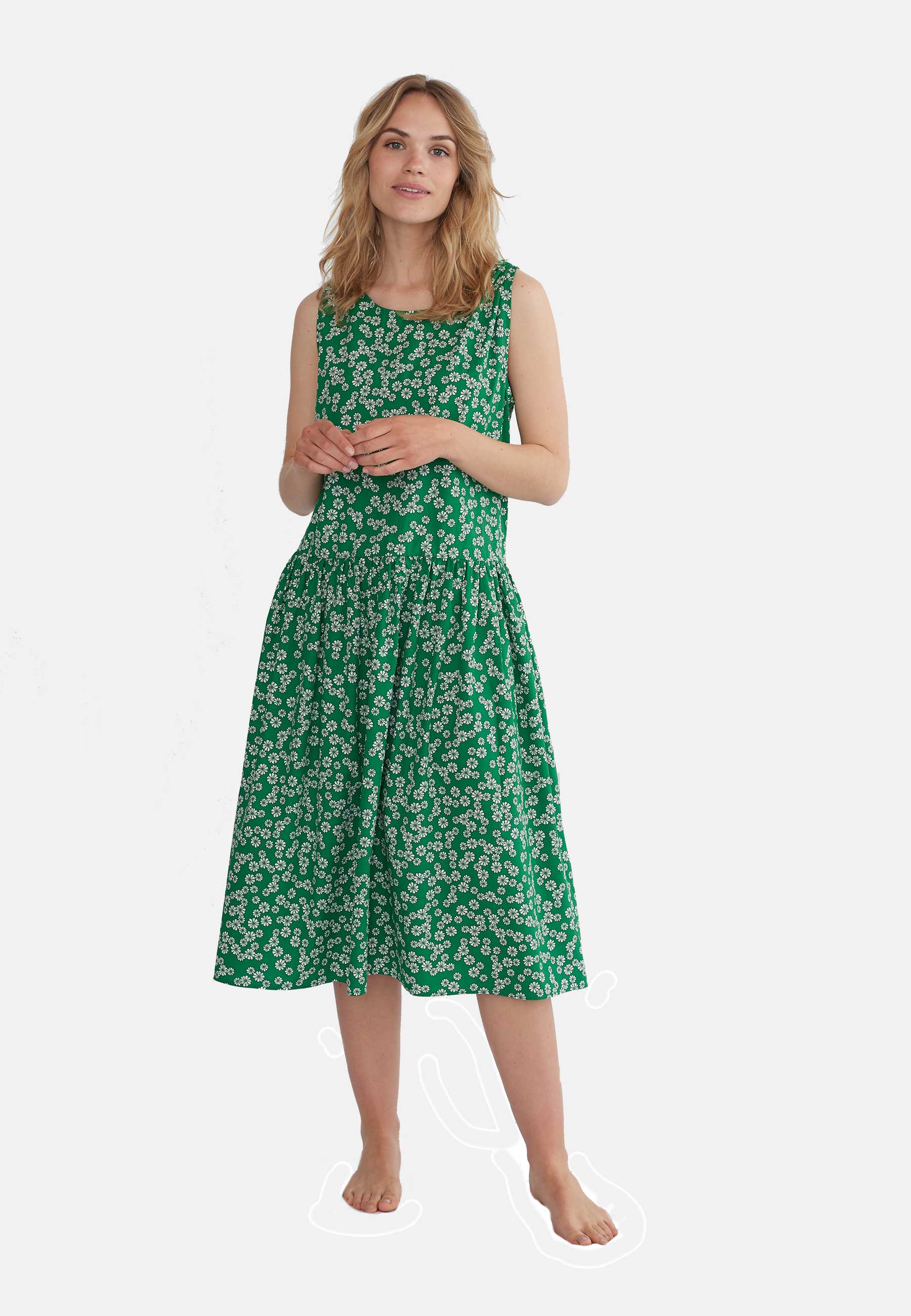GROBUND Vilma Kleid – das Wendekleid in Grün mit Blumen
