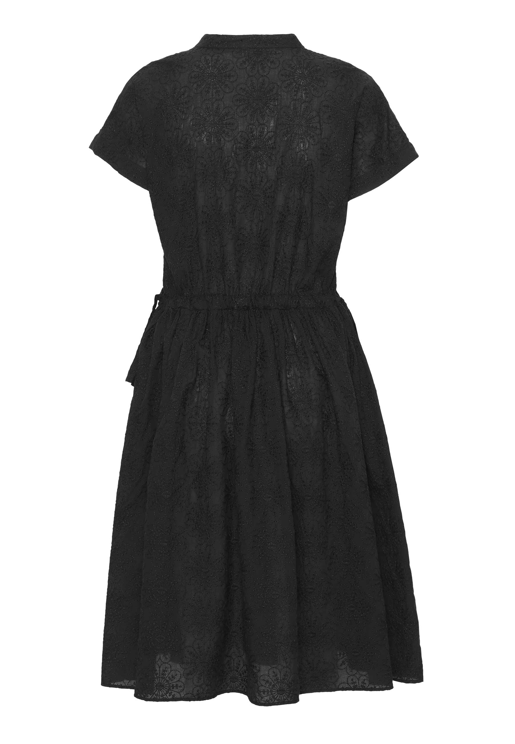 GROBUND Vigga Kleid - das mit Knöpfen in schwarzer Blumenstickerei