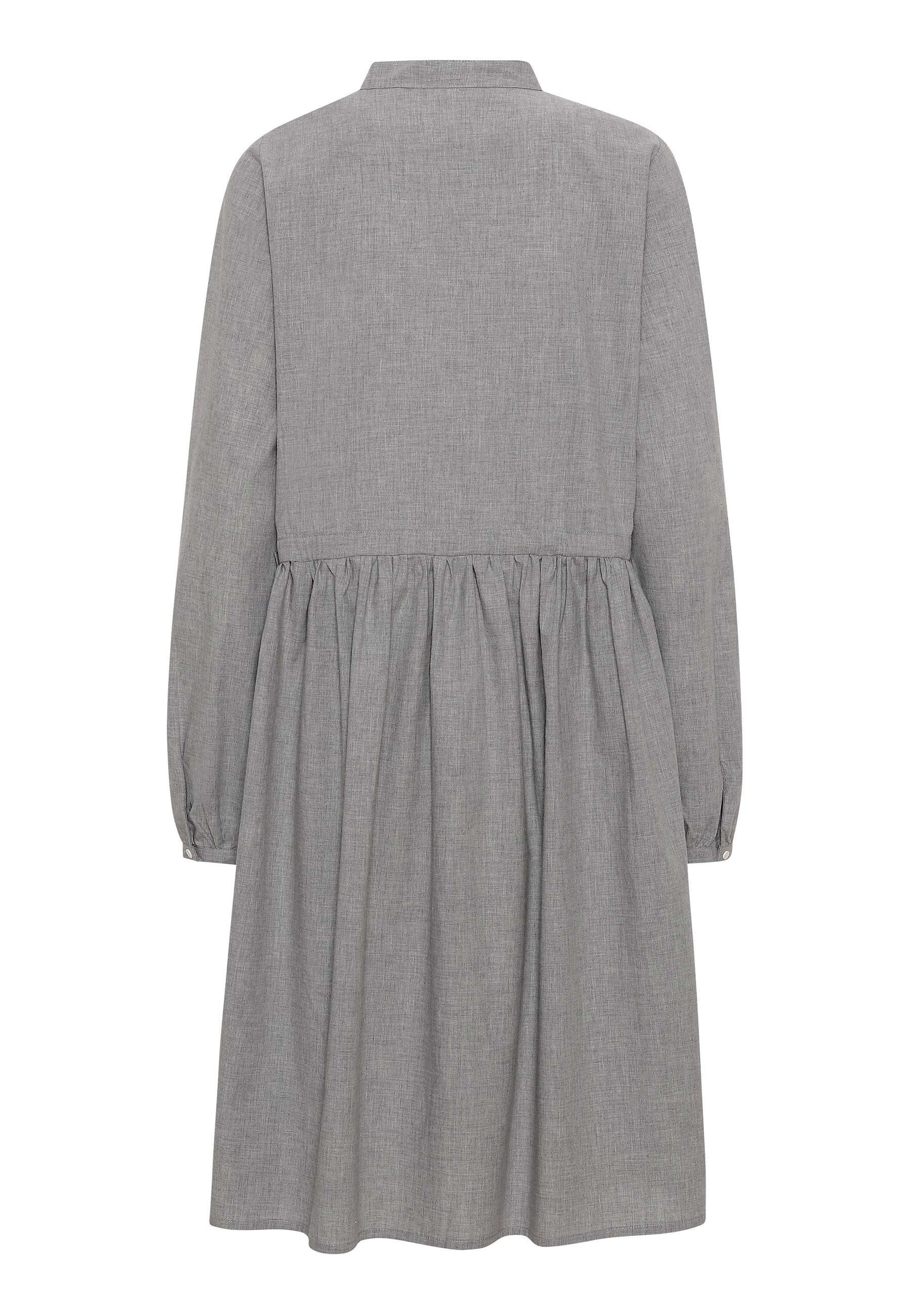 GROBUND Sigga Kleid – das mit Knöpfen in grau melange